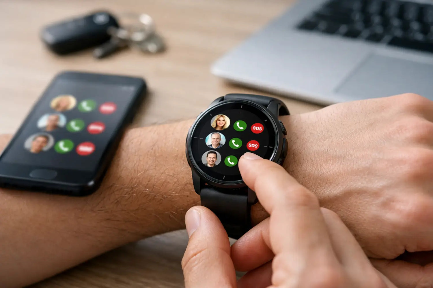 Noodcontacten toevoegen op gps horloge