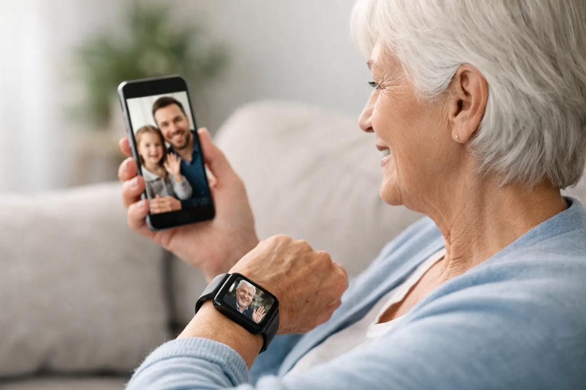 Videobellen horloge of mobiele telefoon senior?
