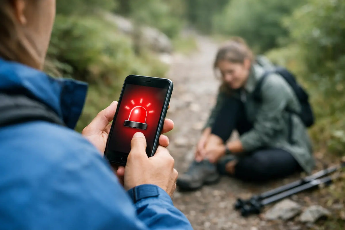 Voorbeeld alarmoproep tijdens een wandeling
