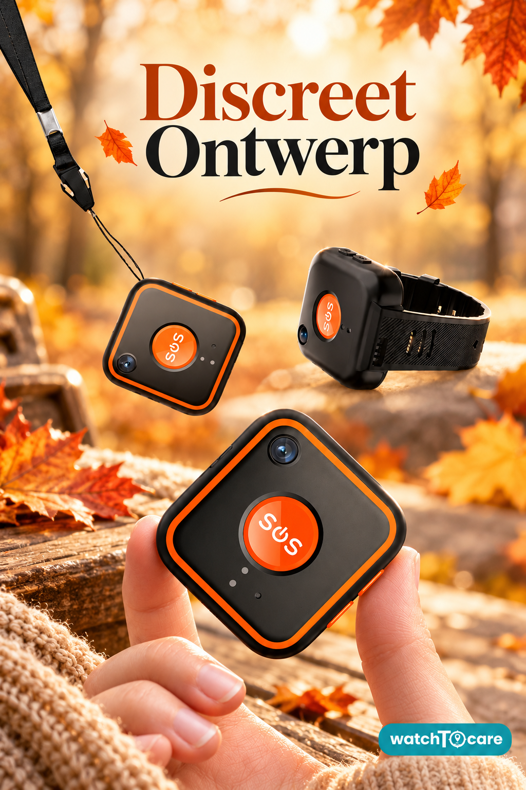 WatchToCare Luna – GPS Alarmknop met SOS functie, valdetectie én camera