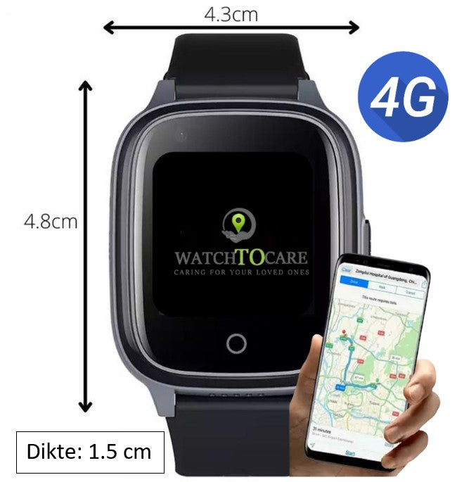 GPS Horloge Senioren WTC45 - Deze maand inclusief GRATIS laadstation én GRATIS screenprotector samen t.w.v. €39,90