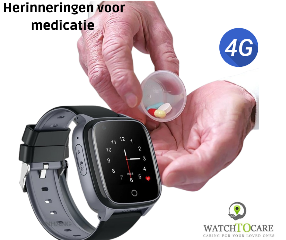 GPS Horloge Senioren WTC45 - Deze maand inclusief GRATIS laadstation én GRATIS screenprotector samen t.w.v. €39,90
