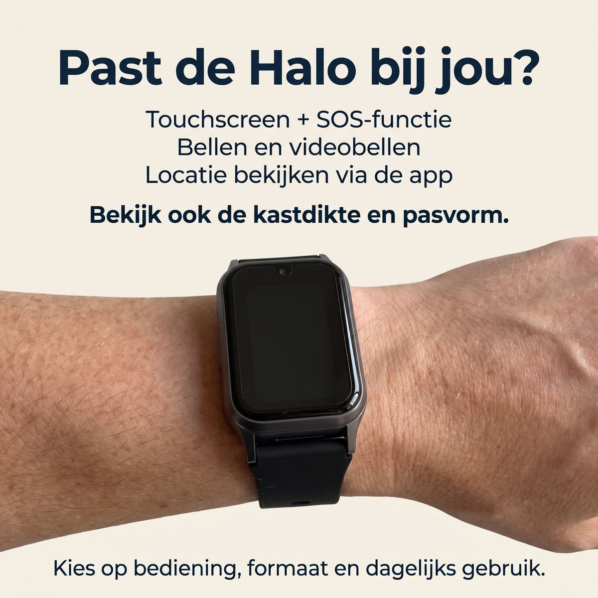 WatchToCare Halo – een van de kleinste GPS-alarmhorloges voor senioren