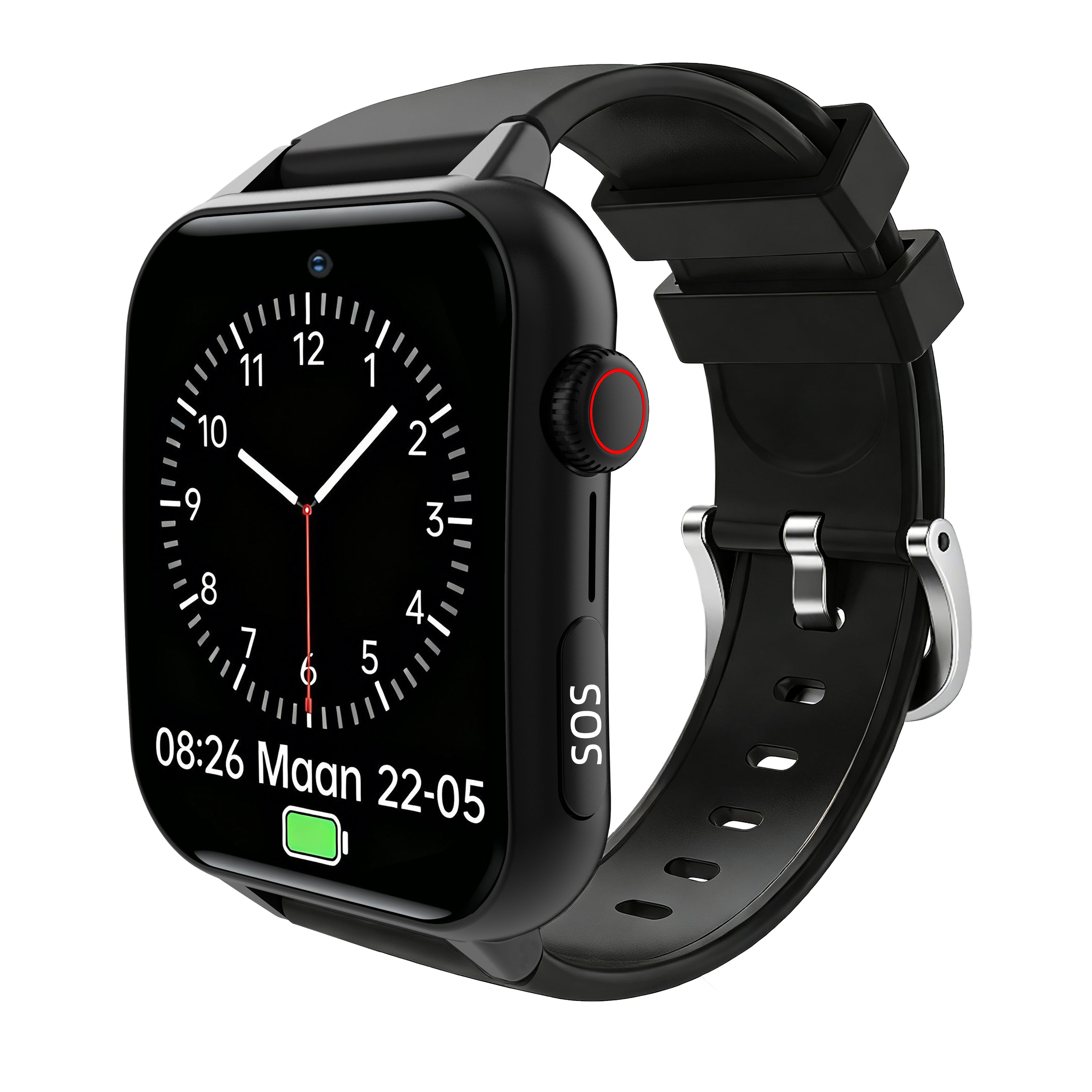 WatchToCare Pulse, met valdetectie, GPS-dwaalbeveiliging en een kristalhelder scherm met grote letters.