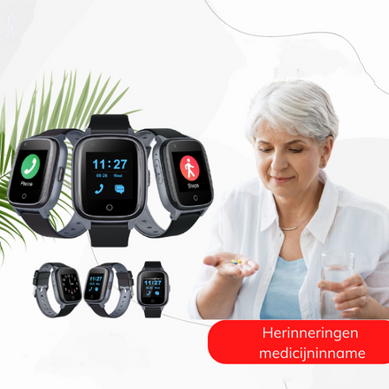 GPS Horloge Senioren WTC45 - Deze maand inclusief GRATIS laadstation én GRATIS screenprotector samen t.w.v. €39,90