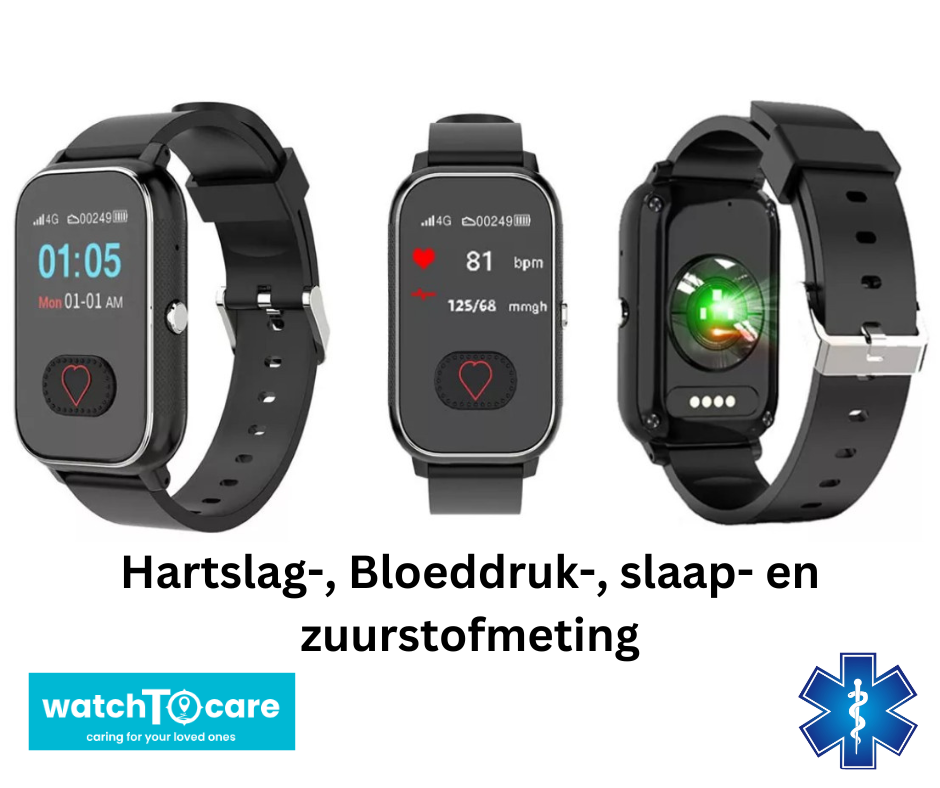 WatchToCare Nova – One Button - Zeer eenvoudig te bedienen GPS-horloge voor senioren en mensen met een dementie indicatie.