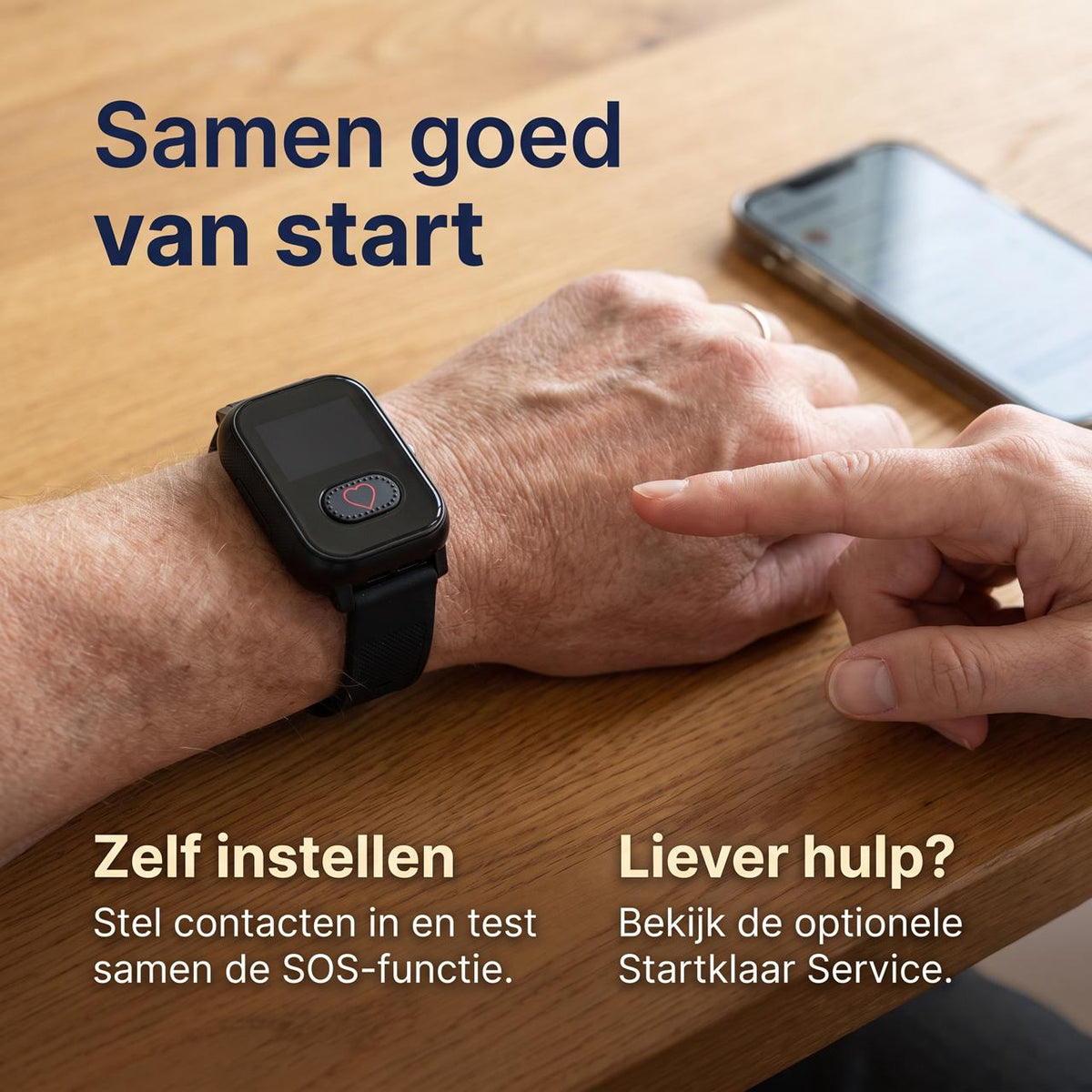 WatchToCare Nova – One Button - Zeer eenvoudig te bedienen GPS-horloge voor senioren en mensen met een dementie indicatie.