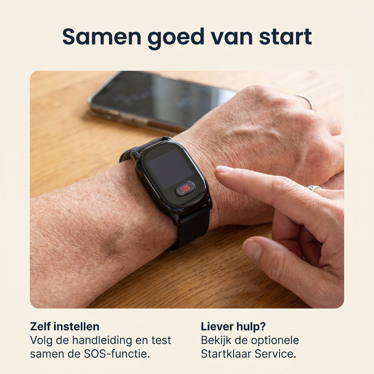 WatchToCare Vito – One button Ultra - Het eenvoudig te bedienen GPS horloge voor senioren