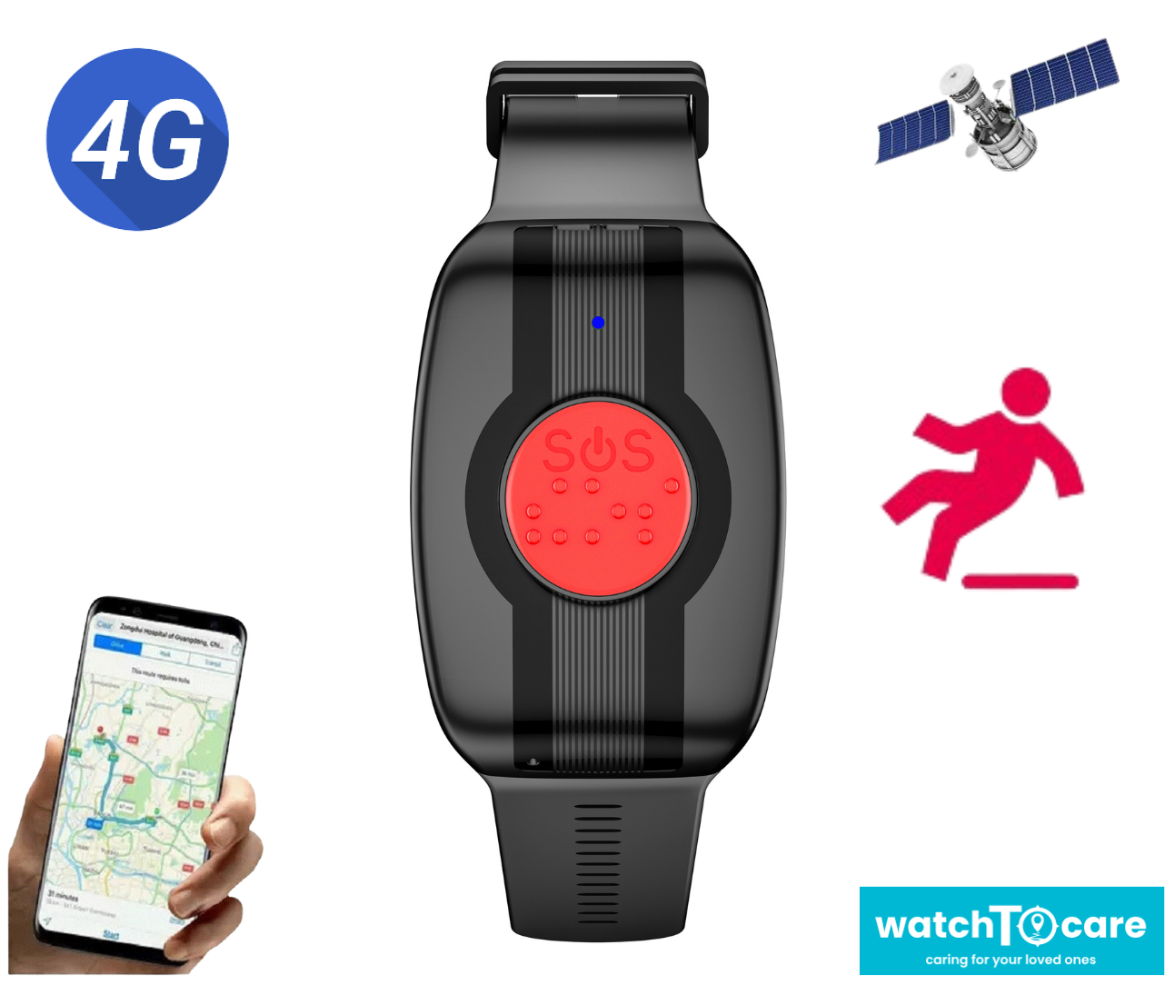 GPS Alarmknop WTC28 - Lichtgewicht 51 gram - Geen abonnement nodig - werkt in de hele wereld!