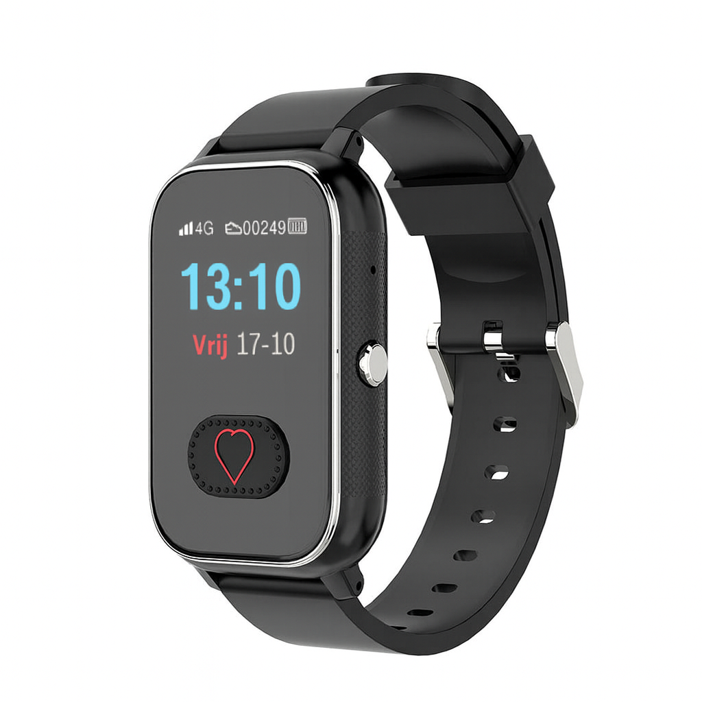 WatchToCare Nova – One Button - Het kleinste, eenvoudig te bedienen GPS-horloge voor senioren - Deze maand met Gratis draadloos oplaadstation t.w.v. €19,95 (op=op)