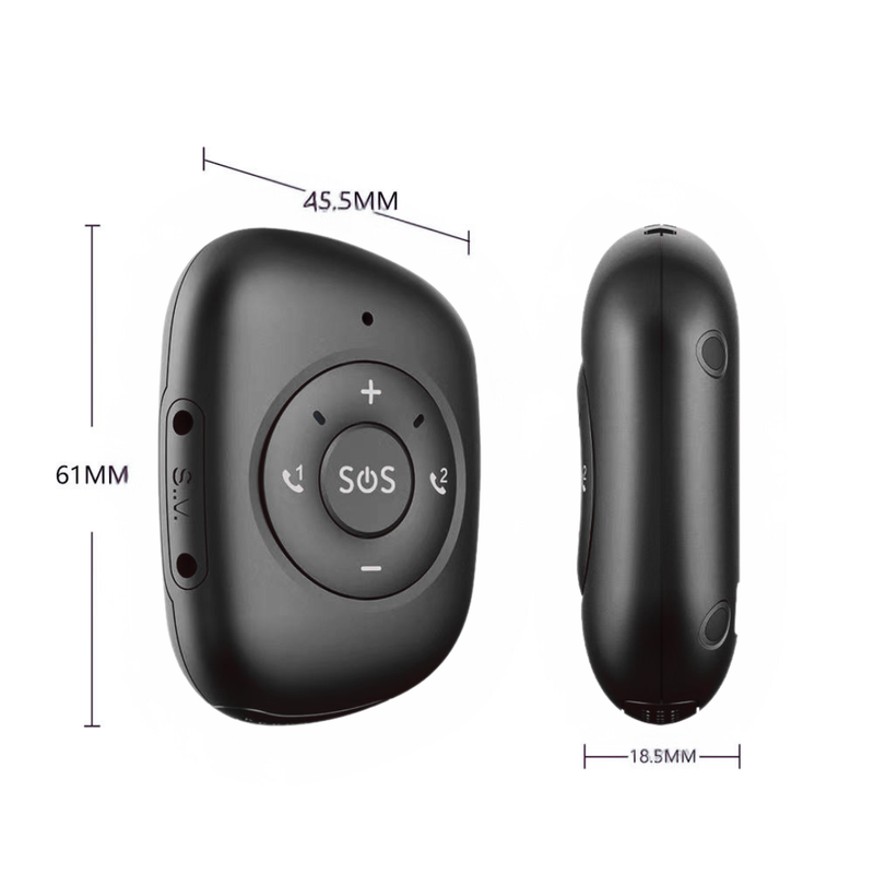 WatchToCare WTC22 GPS Alarmknop Zwart - deze maand inclusief Gratis draadloos laadstation t.w.v. € 19,95 - op=op