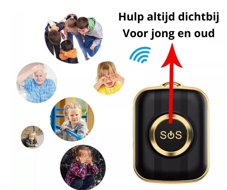 WatchToCare Gold GPS Alarmknop - deze maand inclusief Gratis draadloos laadstation t.w.v. € 19,95 - op=op