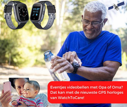 GPS Horloge Senioren WTC45 - Zachte Siliconen Band  - Deze maand inclusief GRATIS laadstation én GRATIS screenprotector samen t.w.v. €39,90