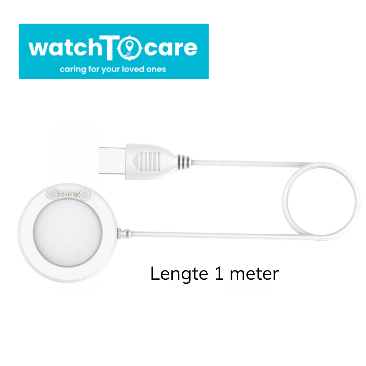 Draadloos Oplaadstation voor WatchToCare WTC 32 en WTC45 Horloges - Lengte 1 Meter
