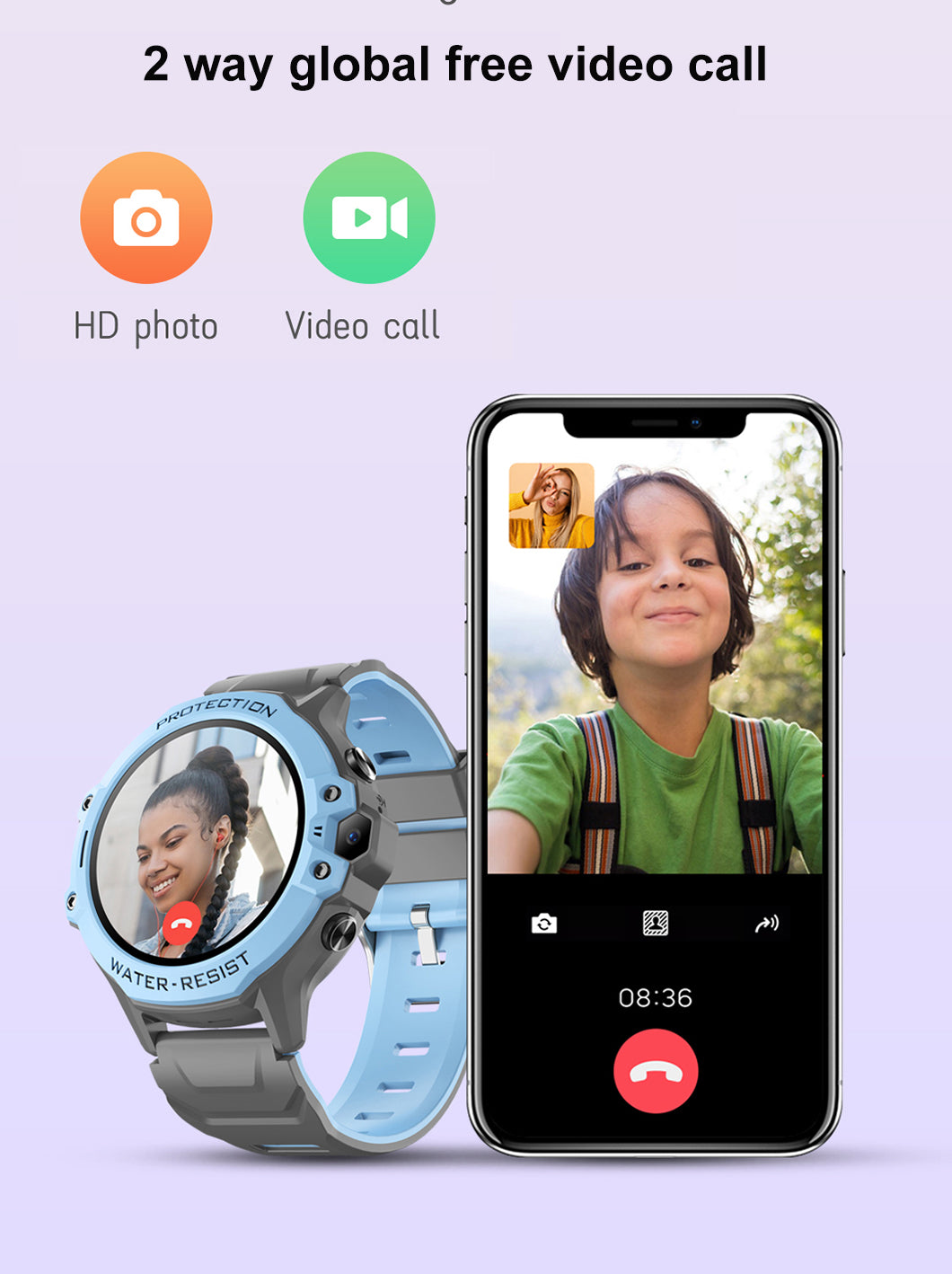 Kinder GPS Smartwatch WTC42 -Zwart