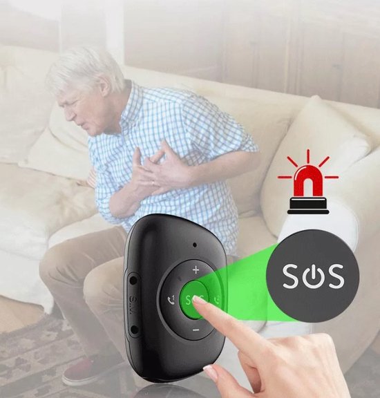 WatchToCare WTC22 GPS Alarmknop Zwart - deze maand inclusief Gratis draadloos laadstation t.w.v. € 19,95 - op=op