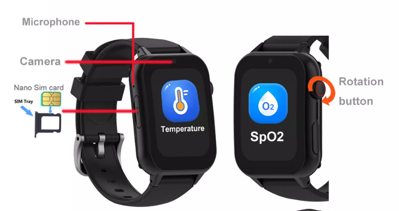 WatchToCare Pulse, met valdetectie, GPS-dwaalbeveiliging en een kristalhelder scherm met grote letters.