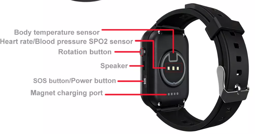 WatchToCare Pulse, met valdetectie, GPS-dwaalbeveiliging en een kristalhelder scherm met grote letters.