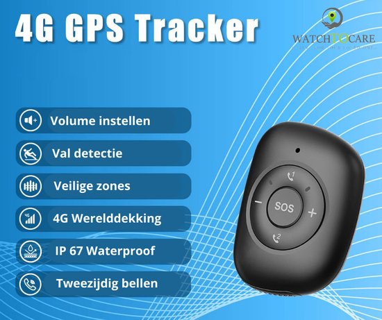 WatchToCare WTC22 GPS Alarmknop Zwart - deze maand inclusief Gratis draadloos laadstation t.w.v. € 19,95 - op=op