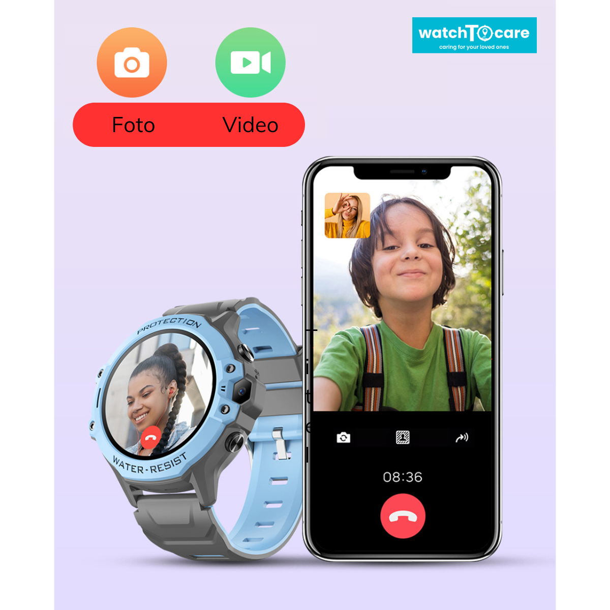 Kinder GPS Smartwatch WTC42 -Zwart