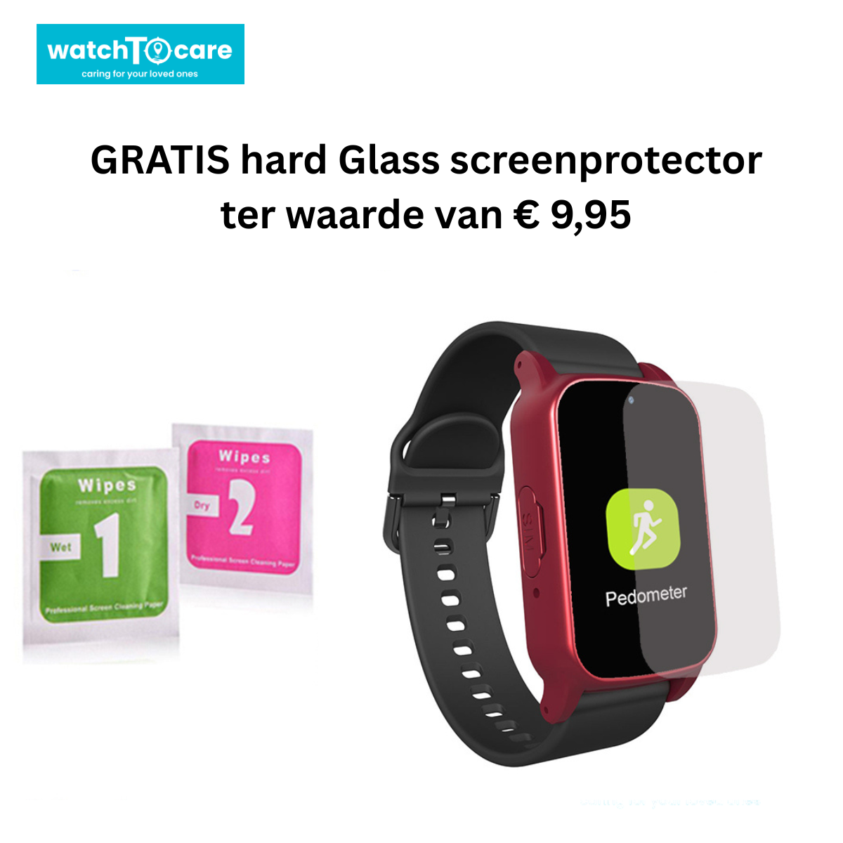 WatchToCare Halo – Een van de kleinste maar zeer compleet GPS-horloge voor senioren - Deze maand met Gratis draadloos oplaadstation t.w.v. €19,95 (op=op)